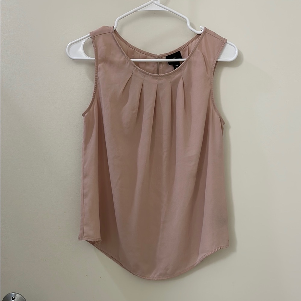 Worthington Pink Pleated Sleeveless Blouse